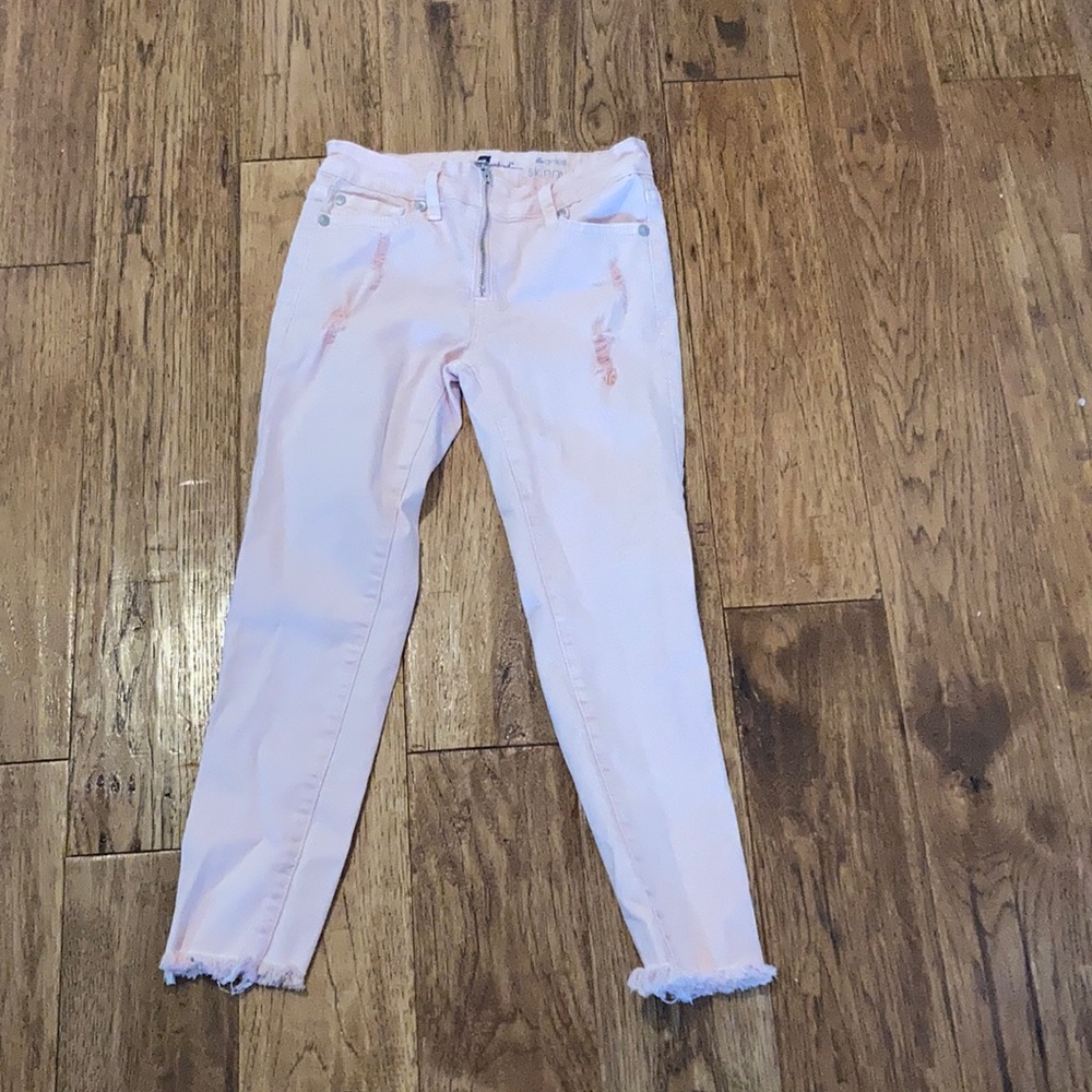 7 for All Mankind, Girls Skinny Ankle Jean, Distressed Denim, 10